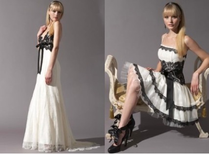 Jessica mcclintock black hot sale and white dress