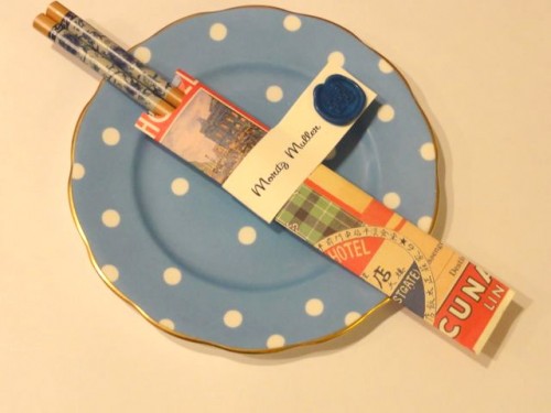 finished chopstick sleeve place card
