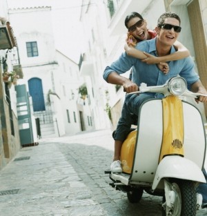 Fotosearch Couple Scooter