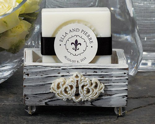 Jewel Footed Wooden Boxes with Aged White Finish