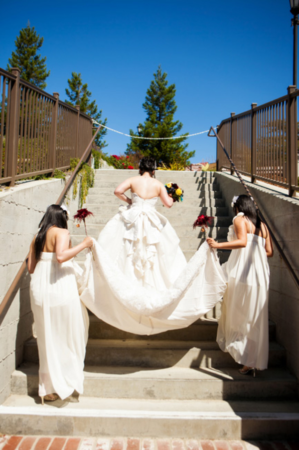 bride entering ceremony - A costume wedding with winged shoes, fist bumps, and an Indiana Jones groom bride entering ceremony