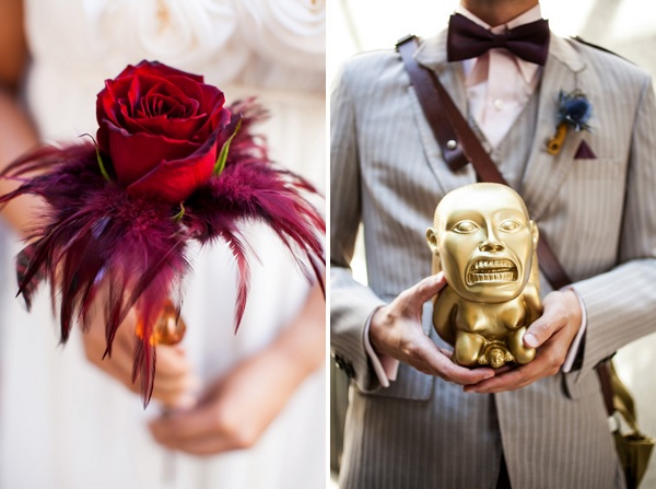 rose and indiana jones - A costume wedding with winged shoes, fist bumps, and an Indiana Jones groom rose and indiana jones