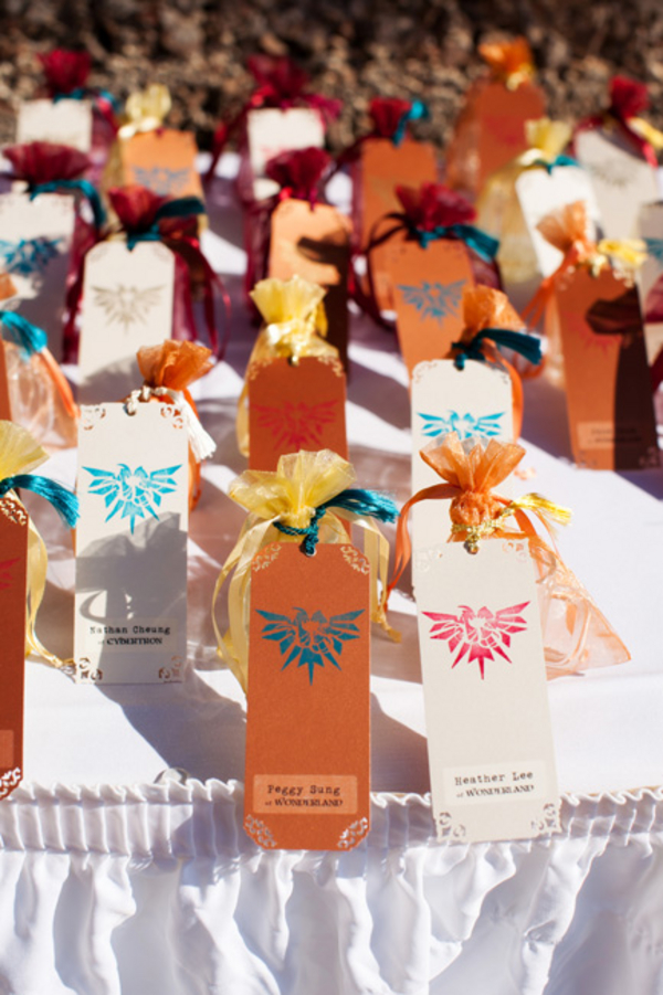 wedding favors - A costume wedding with winged shoes, fist bumps, and an Indiana Jones groom wedding favors