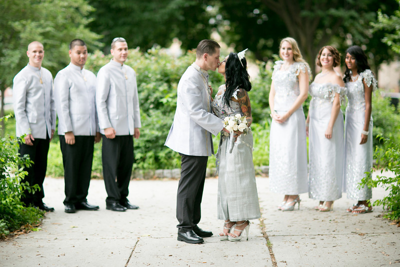 bridal party white dresses