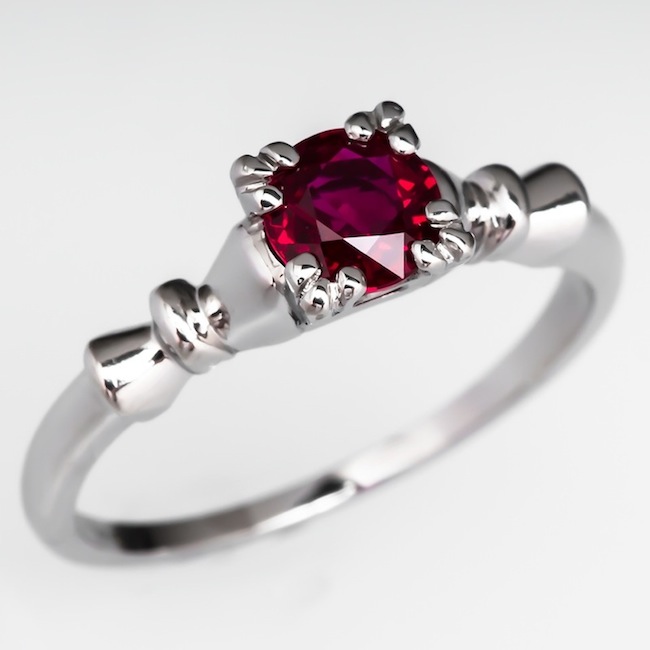 1940s ruby solitaire in platinum 