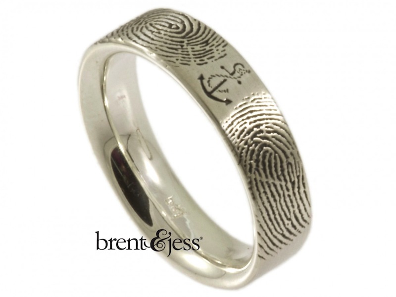 You Are My Anchor Fingerprint Wedding Ring