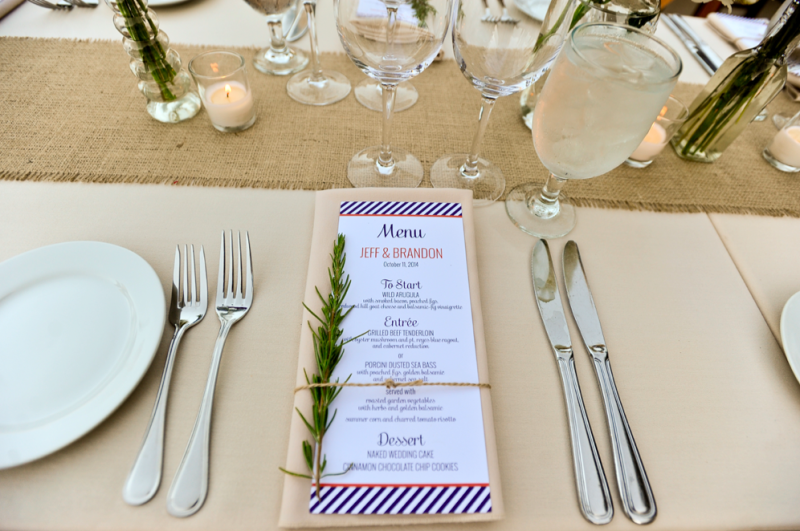 Menu bundled with rosemary sprig