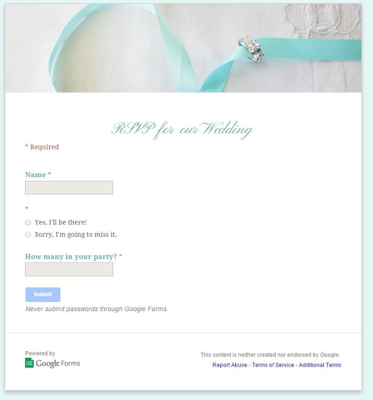 How to use Google Docs to create an online wedding RSVP