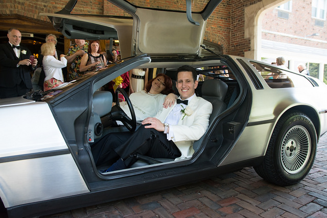 Delorean wedding on @offbeatbride
