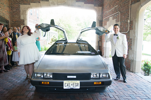 Delorean wedding surprise @offbeatbride