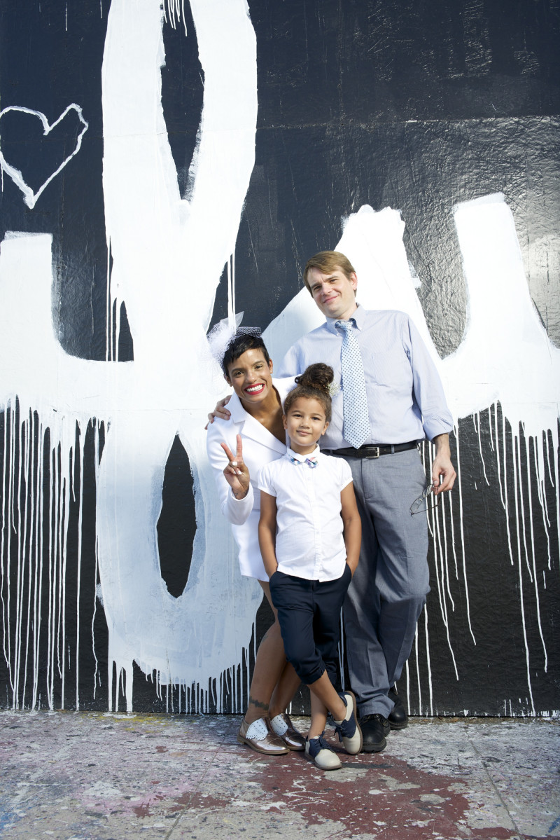 Cutest little female ring bearer in a suit on @offbeatbride