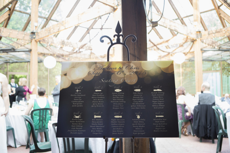 Seating chart at this Battlestar Galactica meets forest wedding as seen on @offbeatbride
