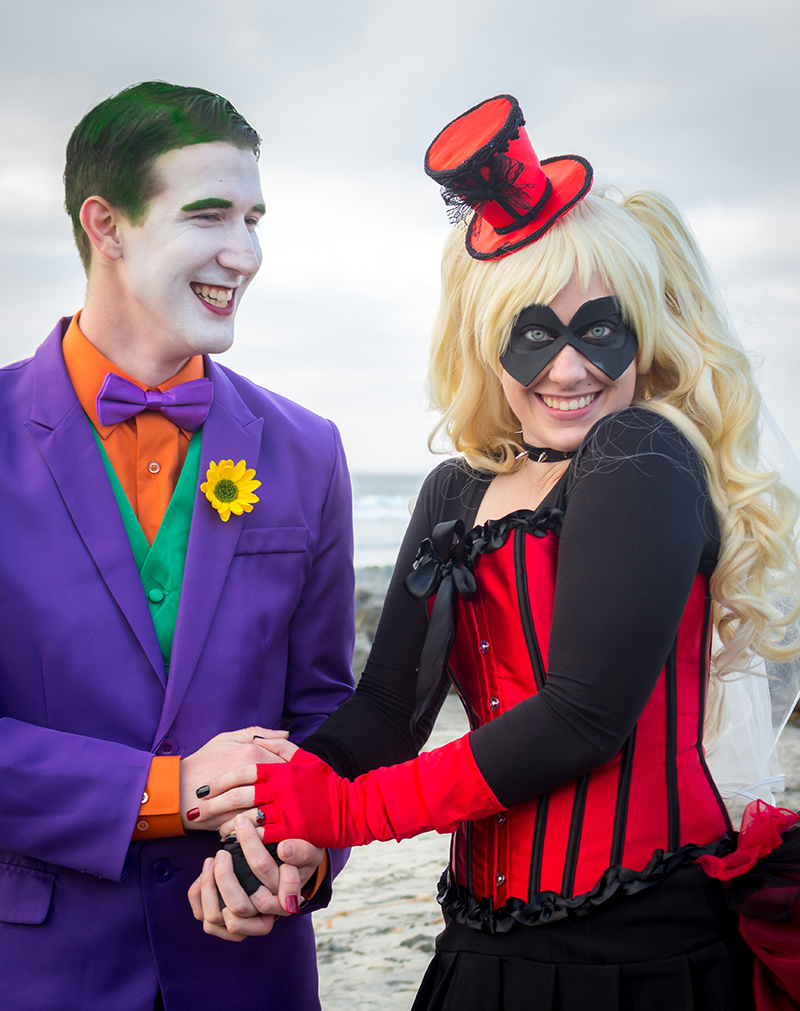 Bride harley quinn wedding dress