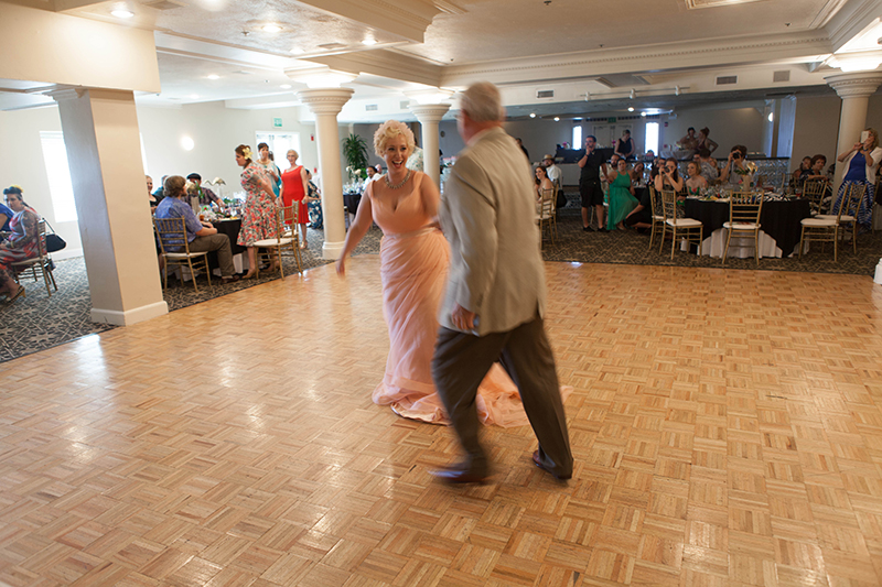 Flamingo-themed pool party wedding as seen on @offbeatbride