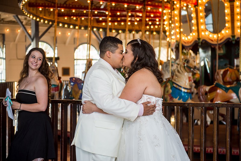 Genderqueer, sweets-loving, carousel wedding as seen on @offbeatbride
