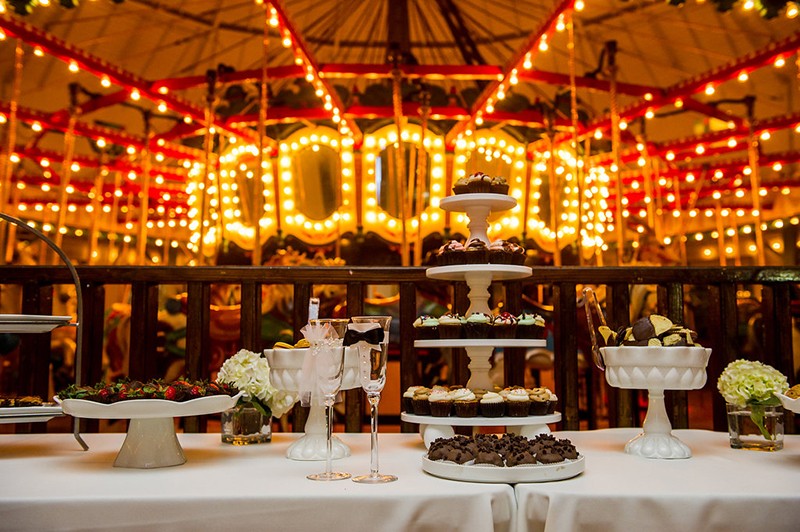 Genderqueer, sweets-loving, carousel wedding as seen on @offbeatbride