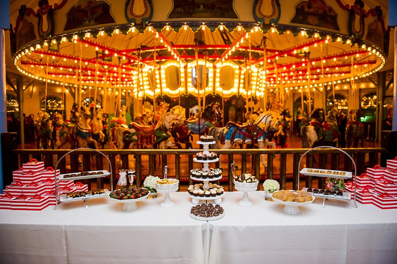 Genderqueer, sweets-loving, carousel wedding as seen on @offbeatbride