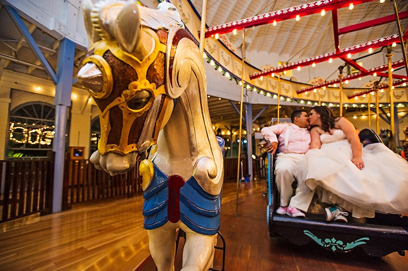 Genderqueer, sweets-loving, carousel wedding as seen on @offbeatbride