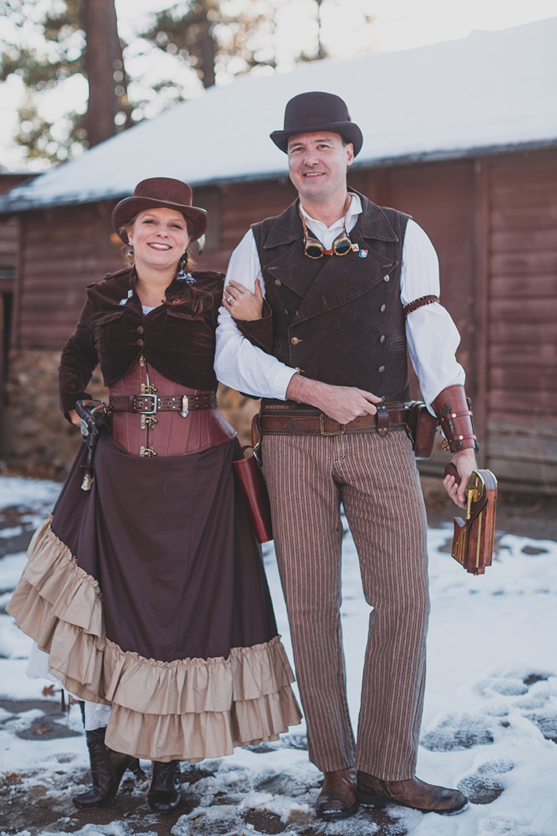 Steampunk engagement shoot as seen on @offbeatbride