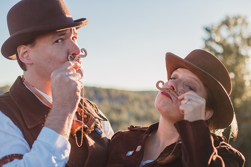 Steampunk engagement shoot as seen on @offbeatbride