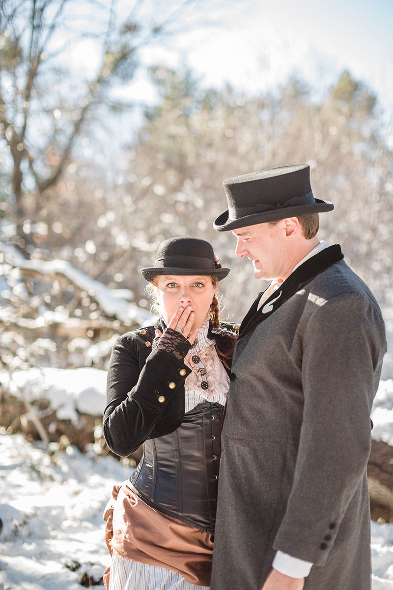 Steampunk engagement shoot as seen on @offbeatbride