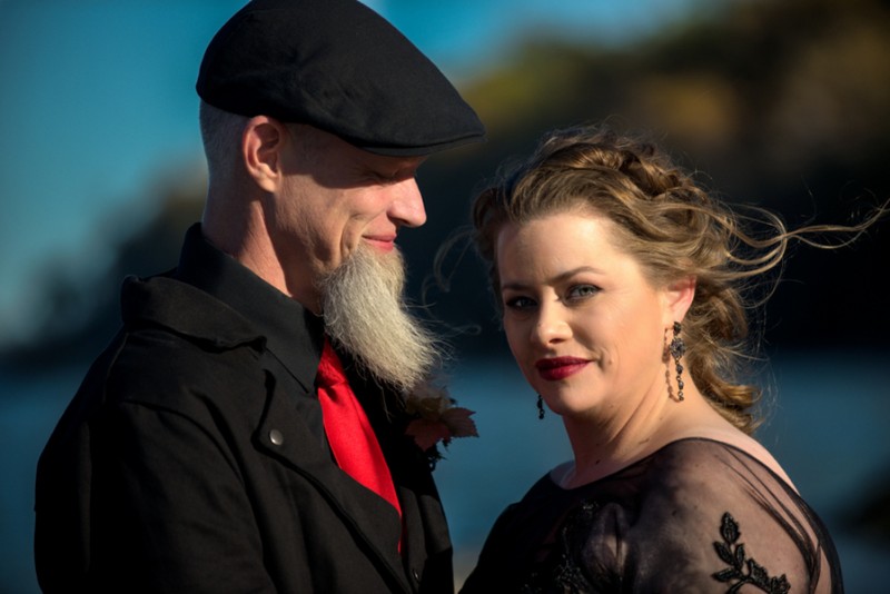 Poe and rock wedding as seen on @offbeatbride