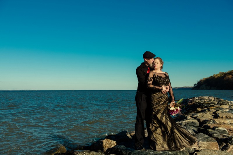 Poe and rock wedding as seen on @offbeatbride