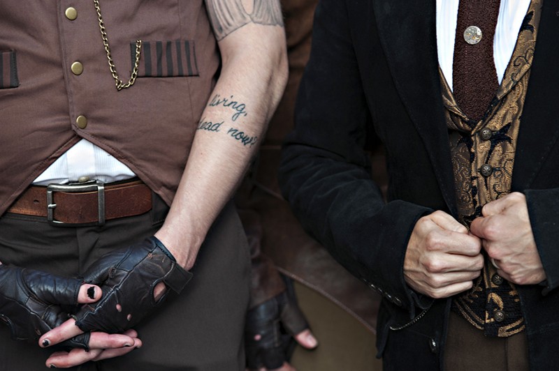 Steampunk wedding as seen on @offbeatbride #steampunk #weddings