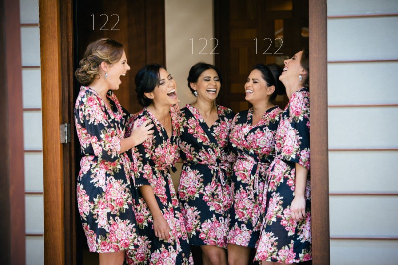 Bridesmaid robe sets as seen on @offbeatbride #wedding #bridesmaids #robes #kimonos