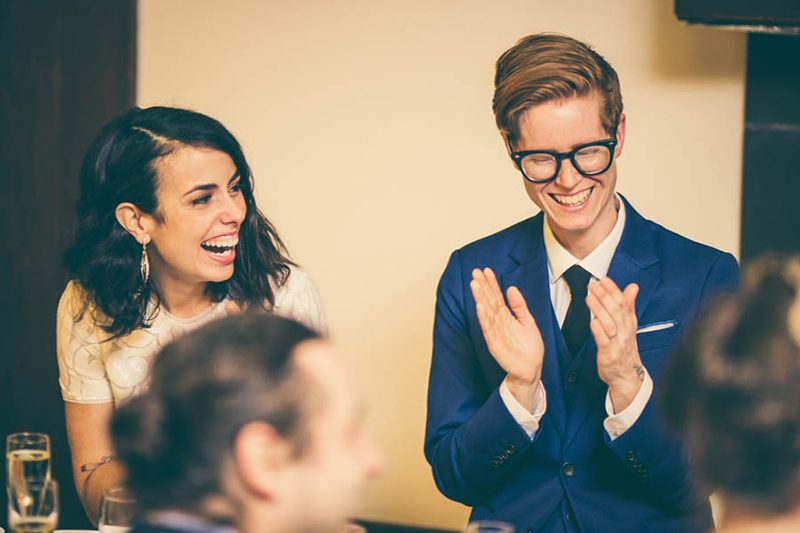 Catskills wedding with prom-themed reception as seen on @offbeatbride #catskills #wedding #lgbt