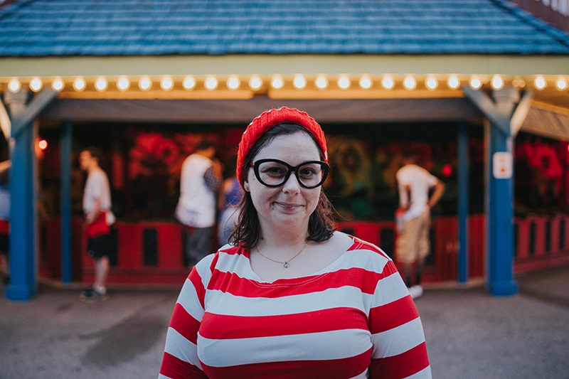 Where's Waldo engagement shoot as seen on @offbeatbride
