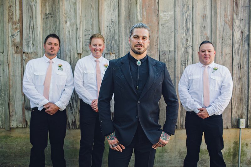 Hanging chandeliers and cowboy boots at this Texas rock 'n' roll wedding