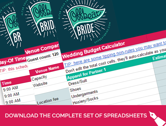 Download the complete wedding planning spreadsheet set from @offbeatbride #weddingplanning #weddingspreadsheets #weddingbinder