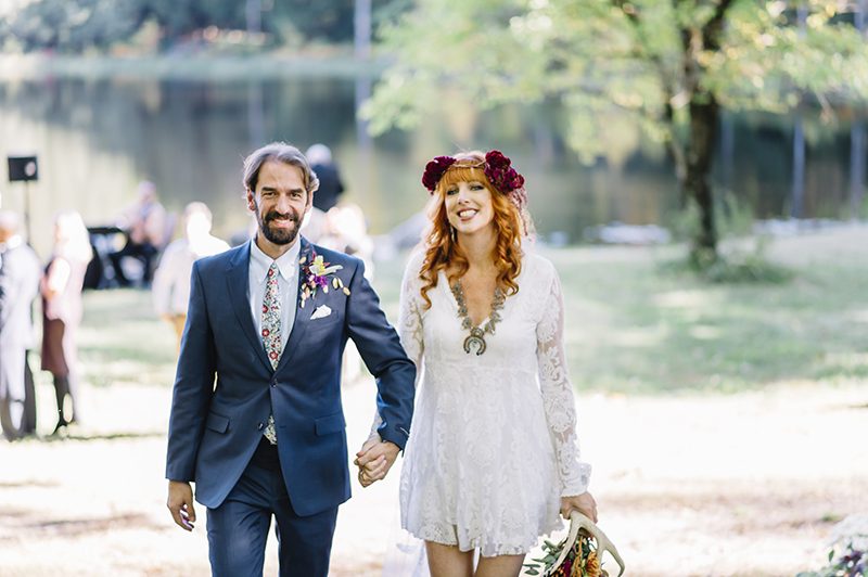This woodsy chic backyard wedding was a labor of love