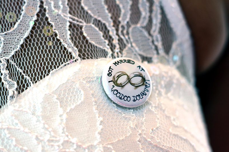 Ring Pops, donuts, and ladies in love at this Voodoo Donuts ceremony