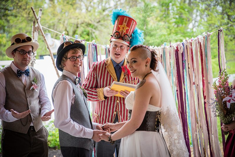 Awesome steampunk circus wedding as seen on @offbeatbride
