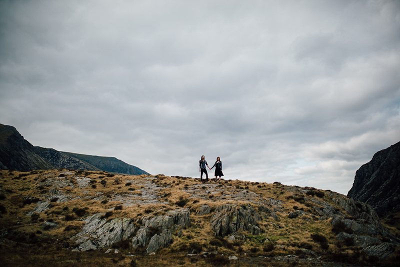 Topless engagement shoot on a cold mountain in Wales as seen on @offbeatbride