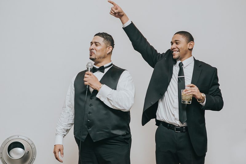 An art gallery wedding with the black wedding gown of our dreams