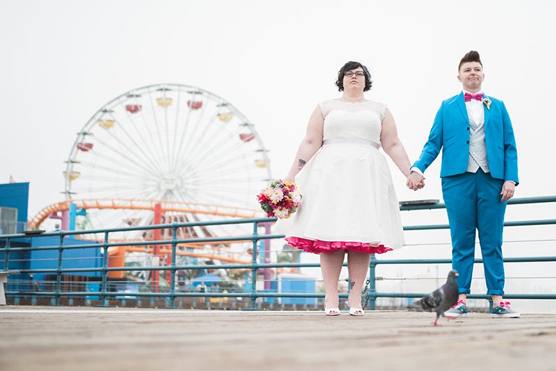 Balloons and make-outs at this carnival leap year pop-up wedding