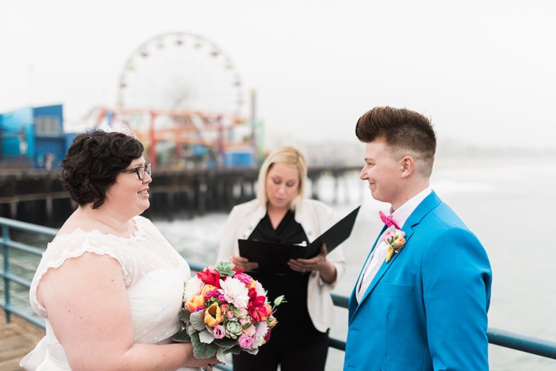 Balloons and make-outs at this carnival leap year pop-up wedding