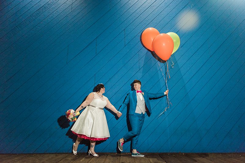 Balloons and make-outs at this leap year  wedding
