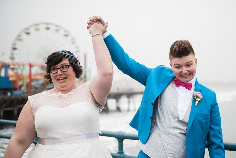 Balloons and make-outs at this carnival leap year pop-up wedding