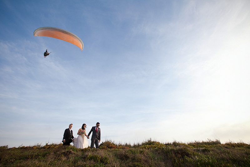 This wedding on a cliff in Portugal had a parachuting exit!