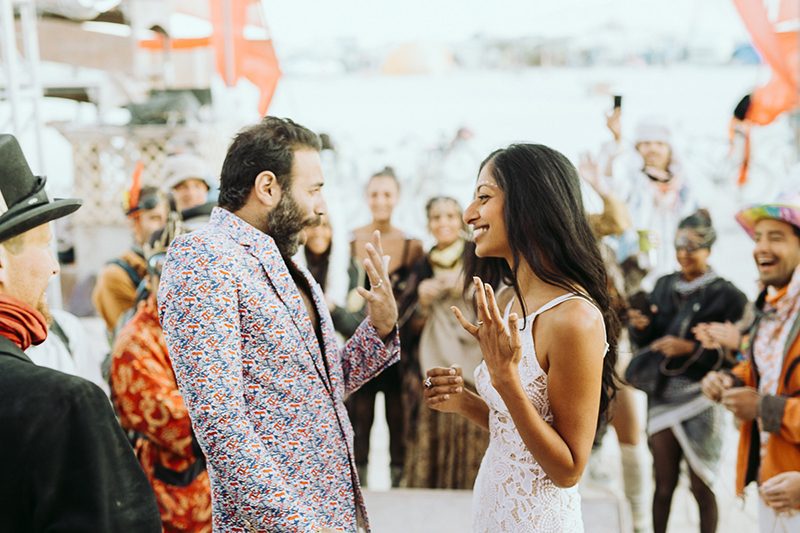 We heart this wedding on the playa at Burning Man