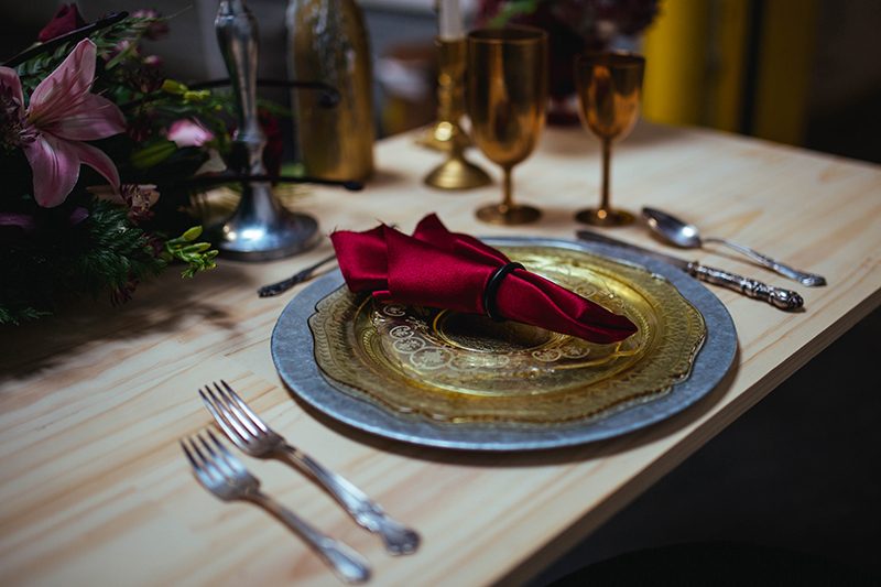 Don't miss the stunning golden gown at this industrial shoot