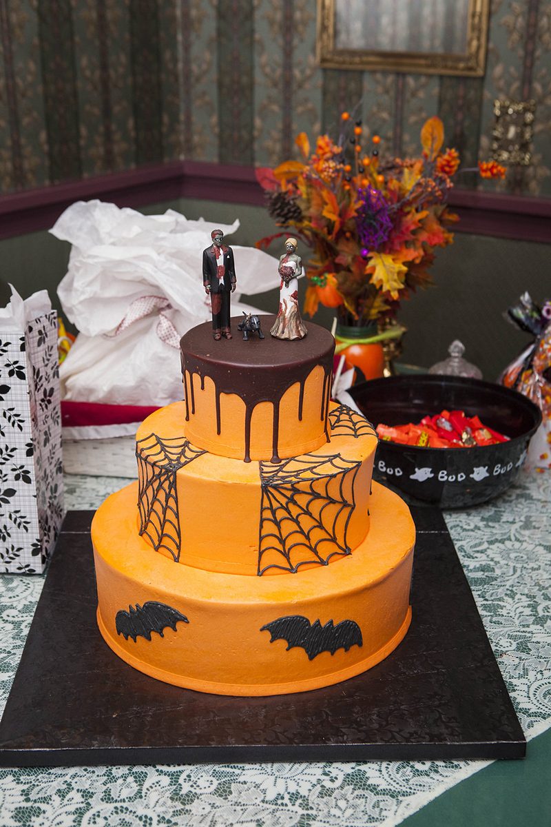 A gas mask--erade wedding fit for the impending zombie apocalypse