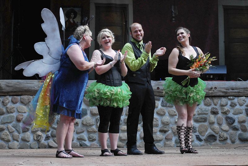 Don't miss the gold tutu dress at this forest festival wedding 