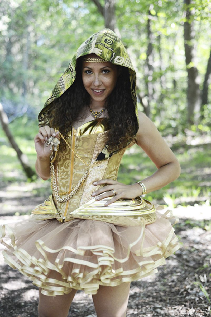 Don't miss the gold tutu dress at this forest festival wedding 