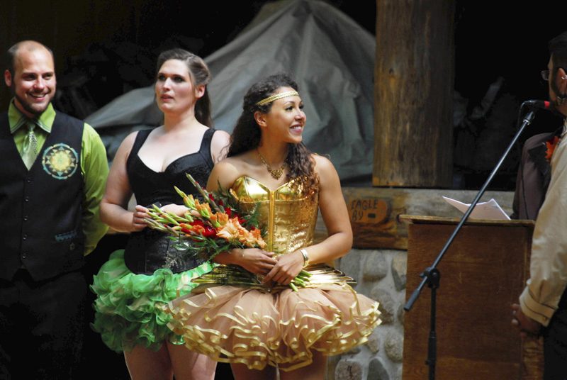 Don't miss the gold tutu dress at this festival wedding 