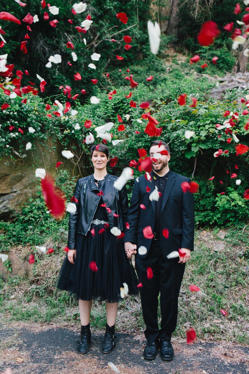 A Muppet officiated this cliffside wedding with a killer black dress